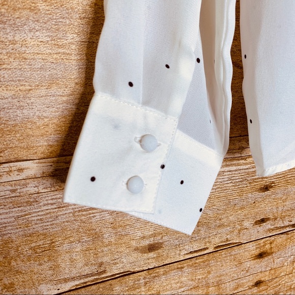 Socialite Blouse Long Sleeve Polka Dot White - Picture 7 of 7